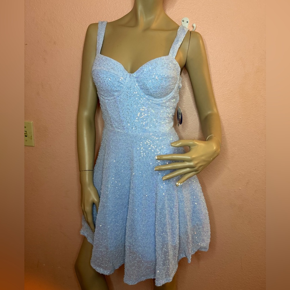 Windsor Light Blue Sequin Skater Dress – NWT Size M